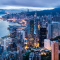 Hong Kong city view from The Peak at twilight