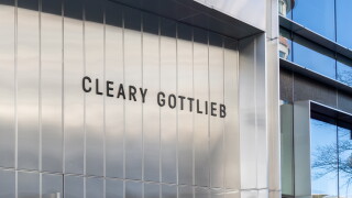 Washington, DC, USA- January12, 2020: Cleary Gottlieb law firm sign on office building wall at Washington, DC. Cleary Gottlieb Steen & Hamilton LLP, is an international white shoe law firm.