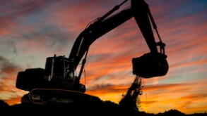track-type loader excavator at work