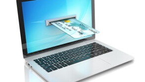 e-commerce, online shopping - laptop and credit card