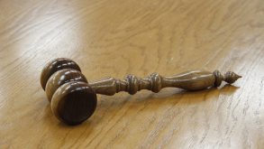 gavel on wooden background tax