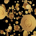 USDC USD Coin cryptocurrency symbol golden coin illustration
