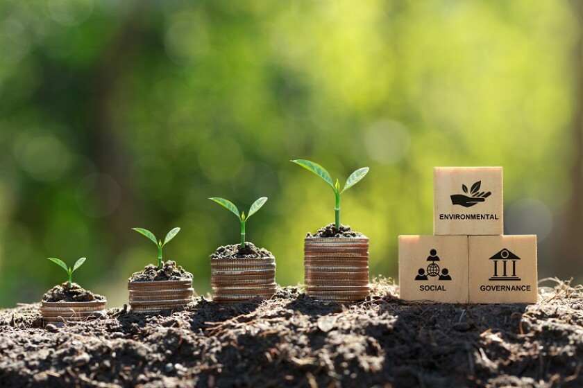 ESG concept of environmental, social, and governance.ESG icon on