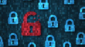 Security breach, system hacked alert with red broken padlock icon showing unsecure data under cyberattack, vulnerable access, compromised password, virus infection, internet network with binary code
