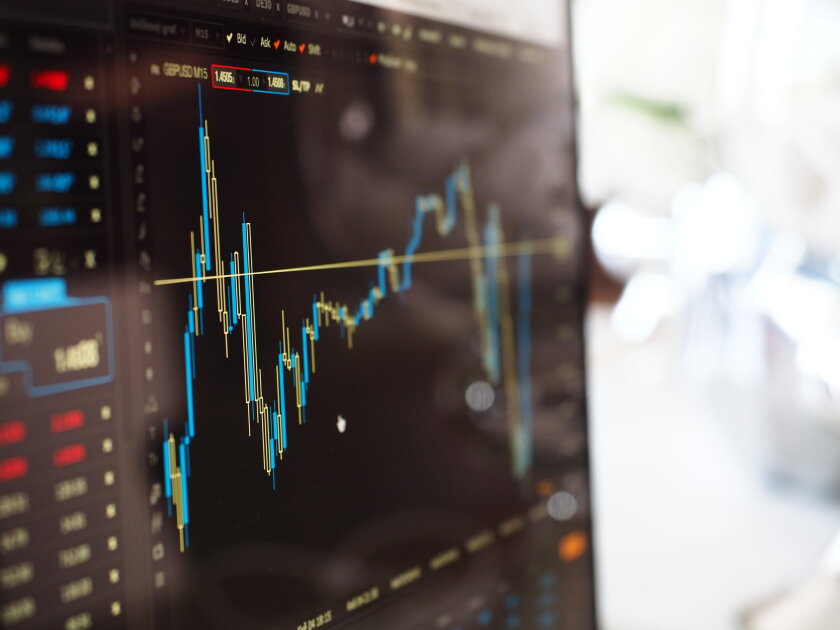 Financial chart on computer screen