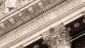 Detail of the New York Stock Exchange at Wall Street in New York