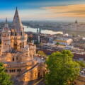 Budapest, Hungary - Beautiful golden summer sunrise with the tow