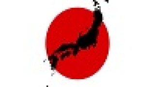 Karte und Fahne von Japan