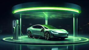 Ev charging station, green energy power, ev car