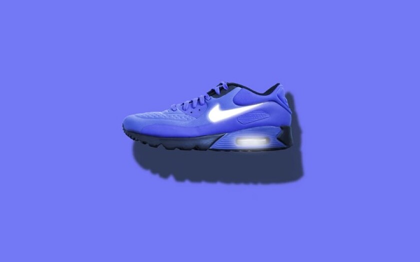 Shoe on purple background