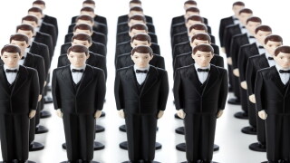 An Army of Repetative Clones of White Coprorate Men Concept