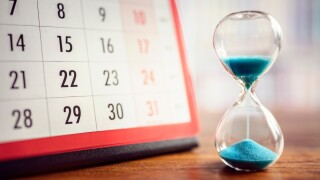 Hourglass and calendar