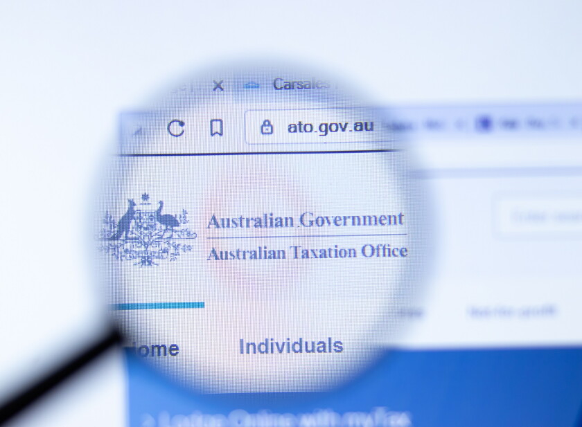 New York, USA - 29 September 2020: Australian Government Taxation Office ato.gov.au company website with logo close up, Illustrative Editorial