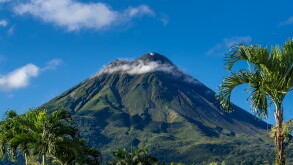 Costa Rica. The Arenal Volcano (Spanish: Volcan Arenal) in north-western Costa Rica in the province of Alajuela. It is an active andesitic stratovolcano.