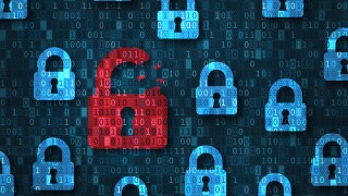 Security breach, system hacked alert with red broken padlock icon showing unsecure data under cyberattack, vulnerable access, compromised password, virus infection, internet network with binary code